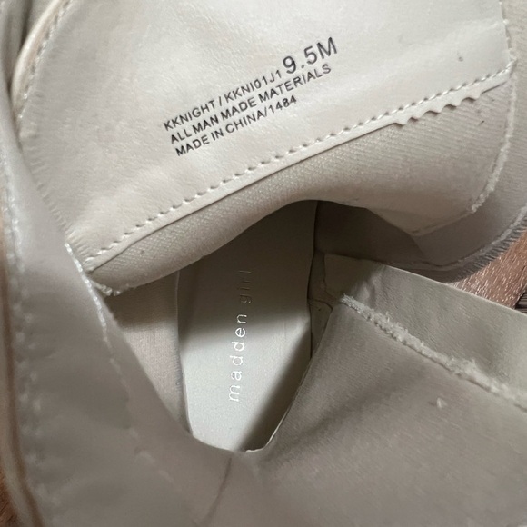 Madden Girl Cream Lace-Up Combat Boots - Picture 4 of 9